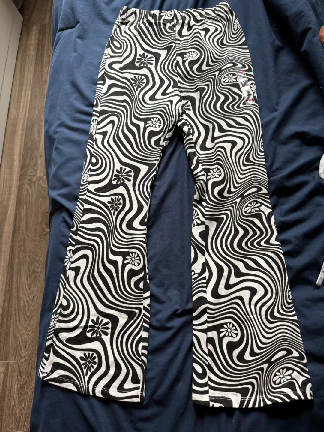 Black & White Swirl Flare Pants