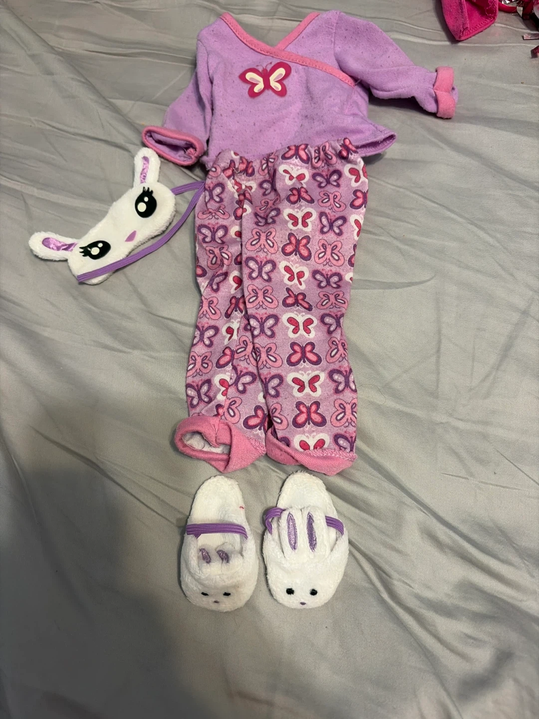 Doll Pajama Set with Sleep Mask and Slippers