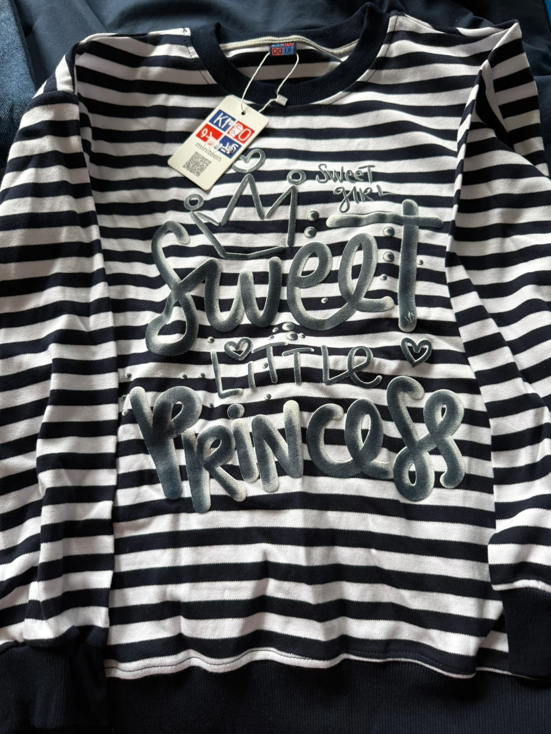 KIDO "I'm a sweet little princess" Striped Sweater