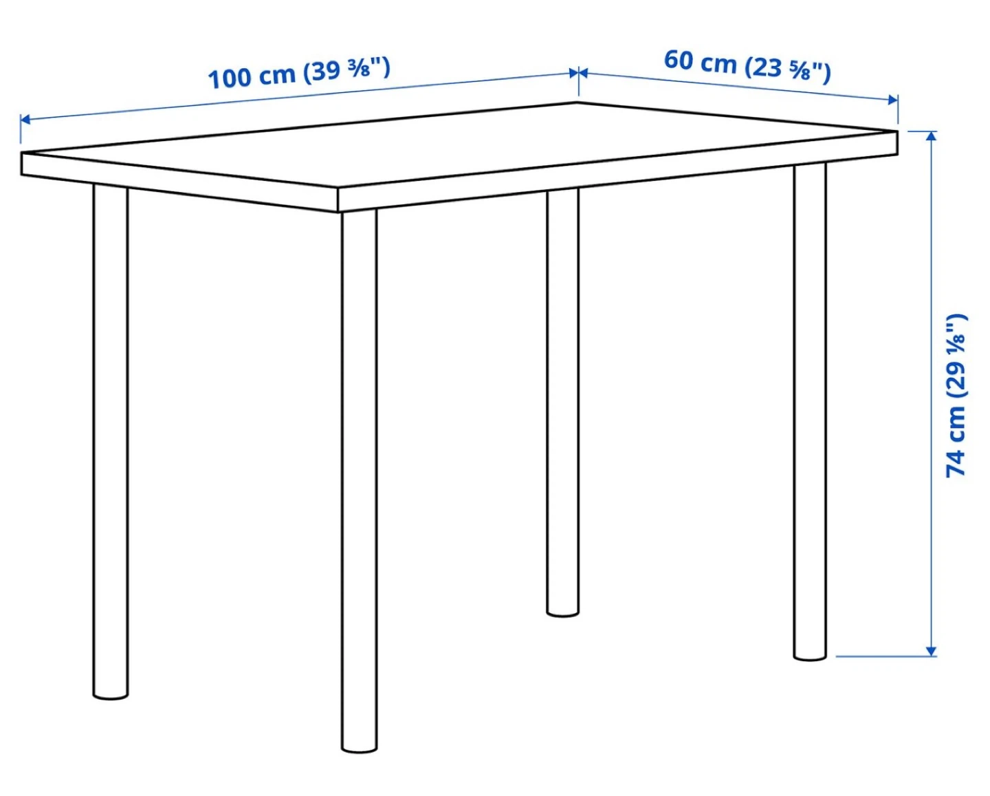 White IKEA Desk - 100cm x 60cm - photo 2