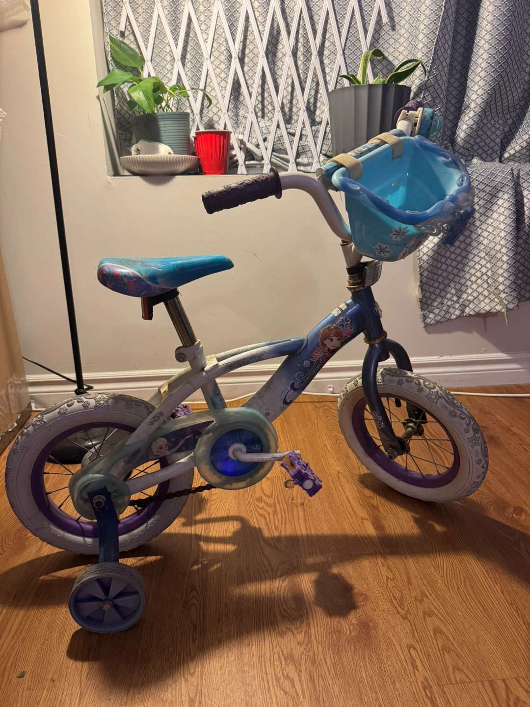 Kids Frozen Bike with Training Wheels and Scooter