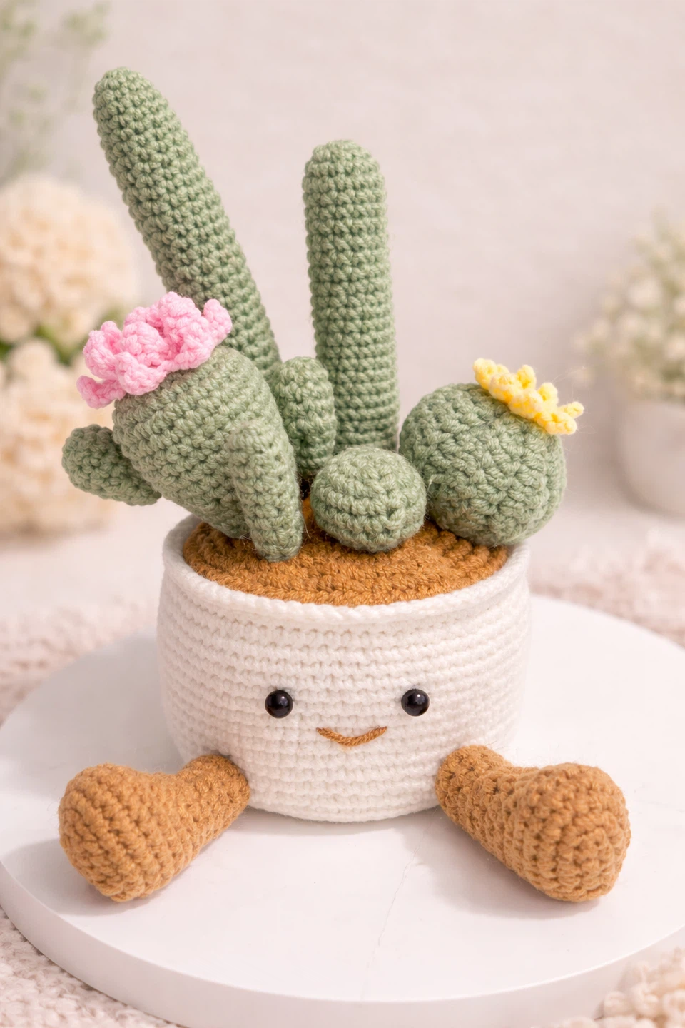 Crocheted Cactus Plant Toy