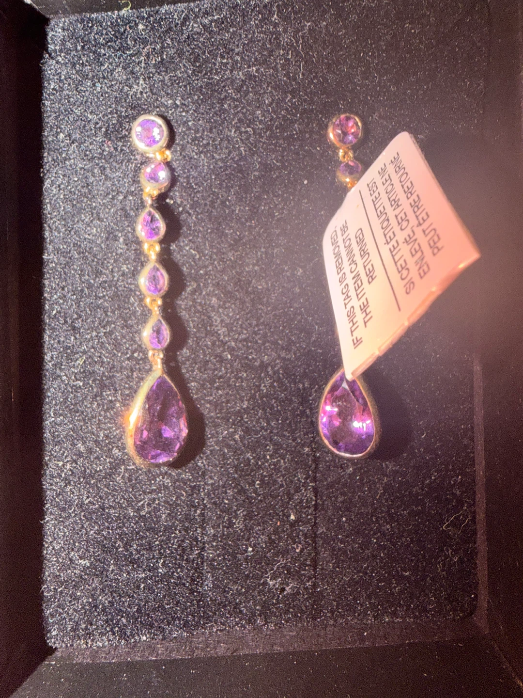 Amethyst Drop Earrings Sterling silver 925 - photo 2