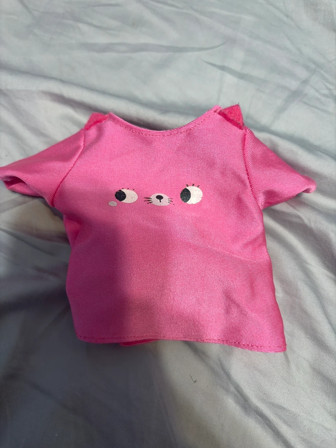 Pink Doll T-Shirt with Cat Face