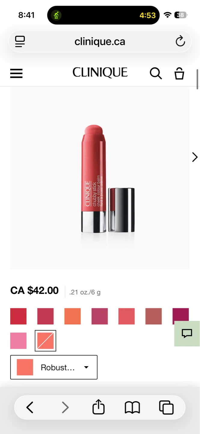 Clinique Chubby Stick Cheek Colour Balm - 02 Robust Rhubarb