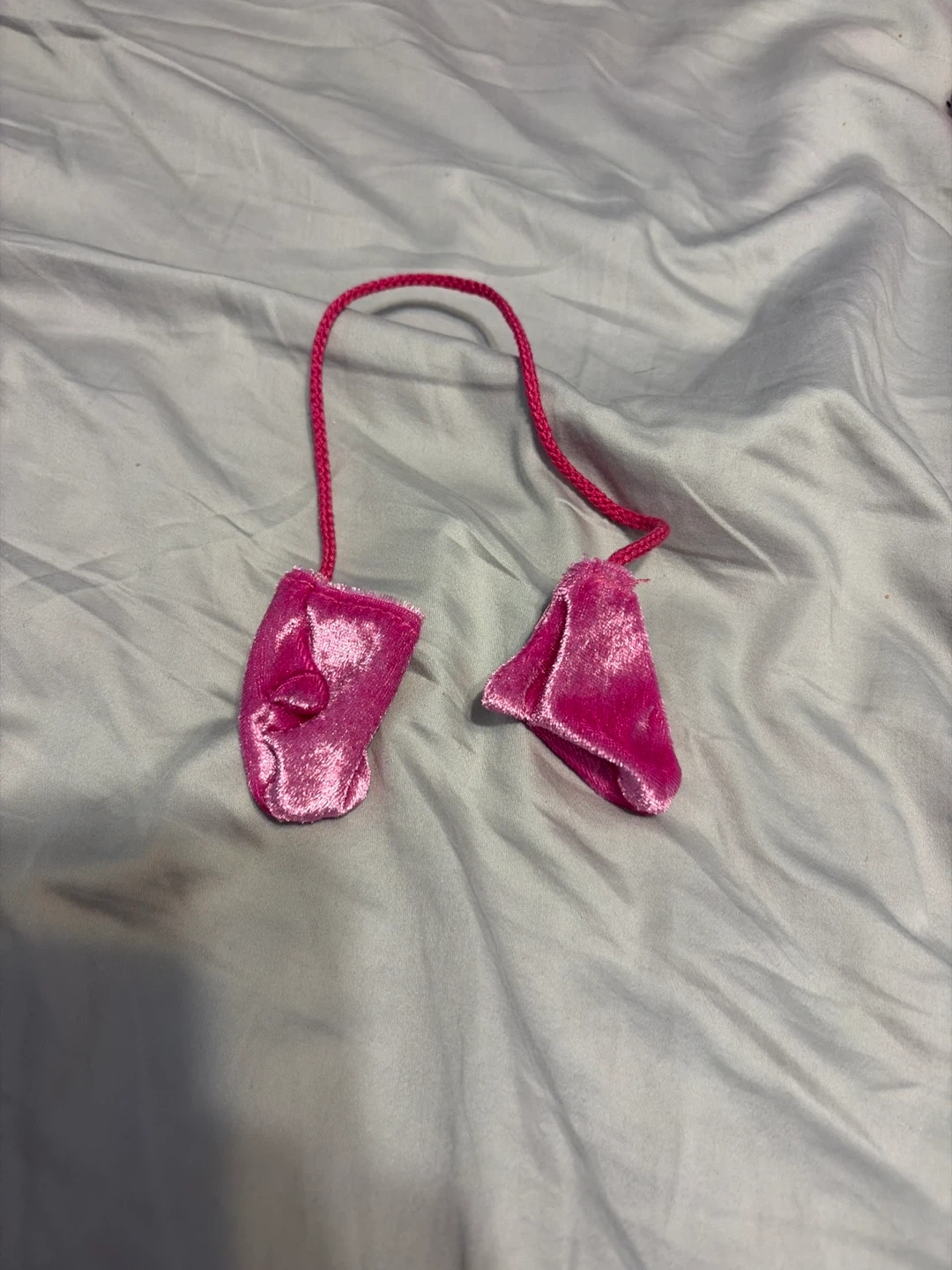 Pink Velour Doll Mittens
