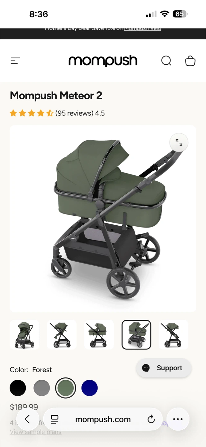 Mompush Meteor 2 Stroller - Forest - photo 3