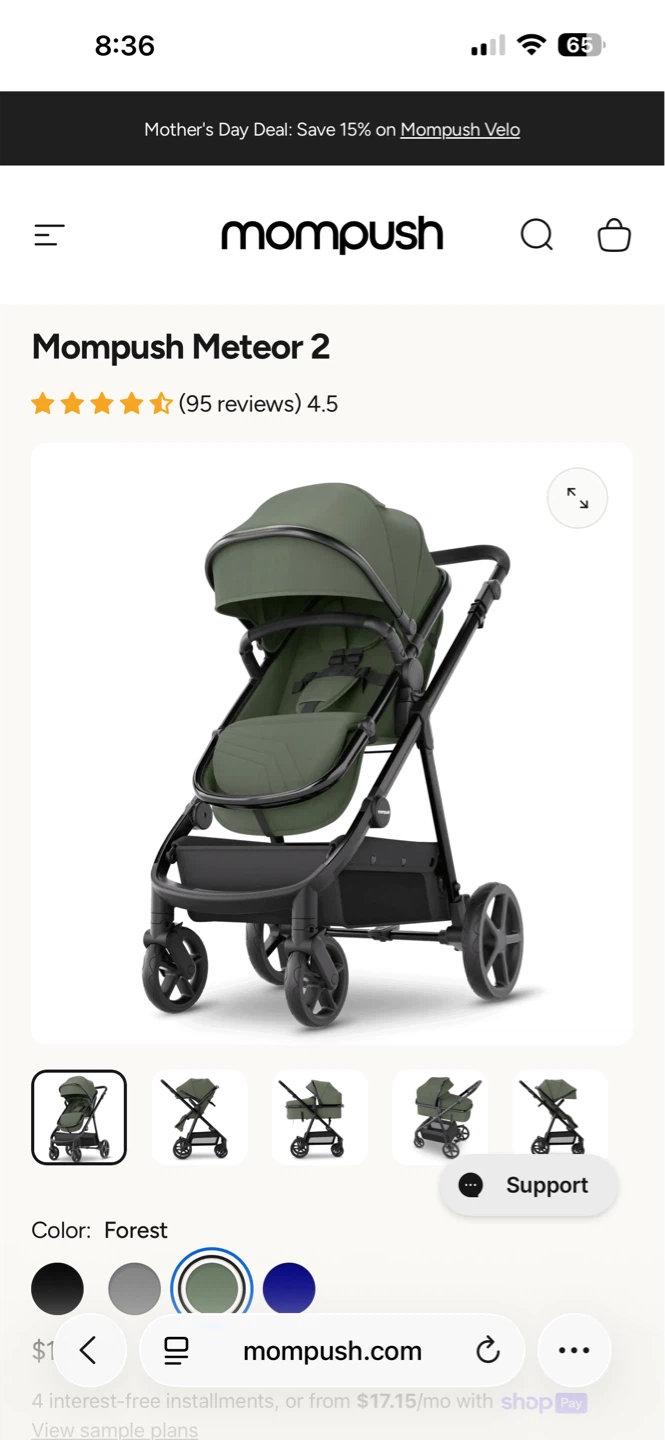 Mompush Meteor 2 Stroller - Forest - photo 5