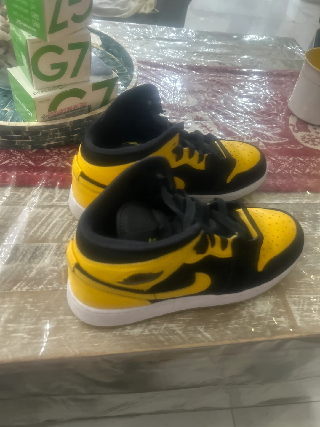 Nike Air Jordan 1 Low Yellow Black Sneakers