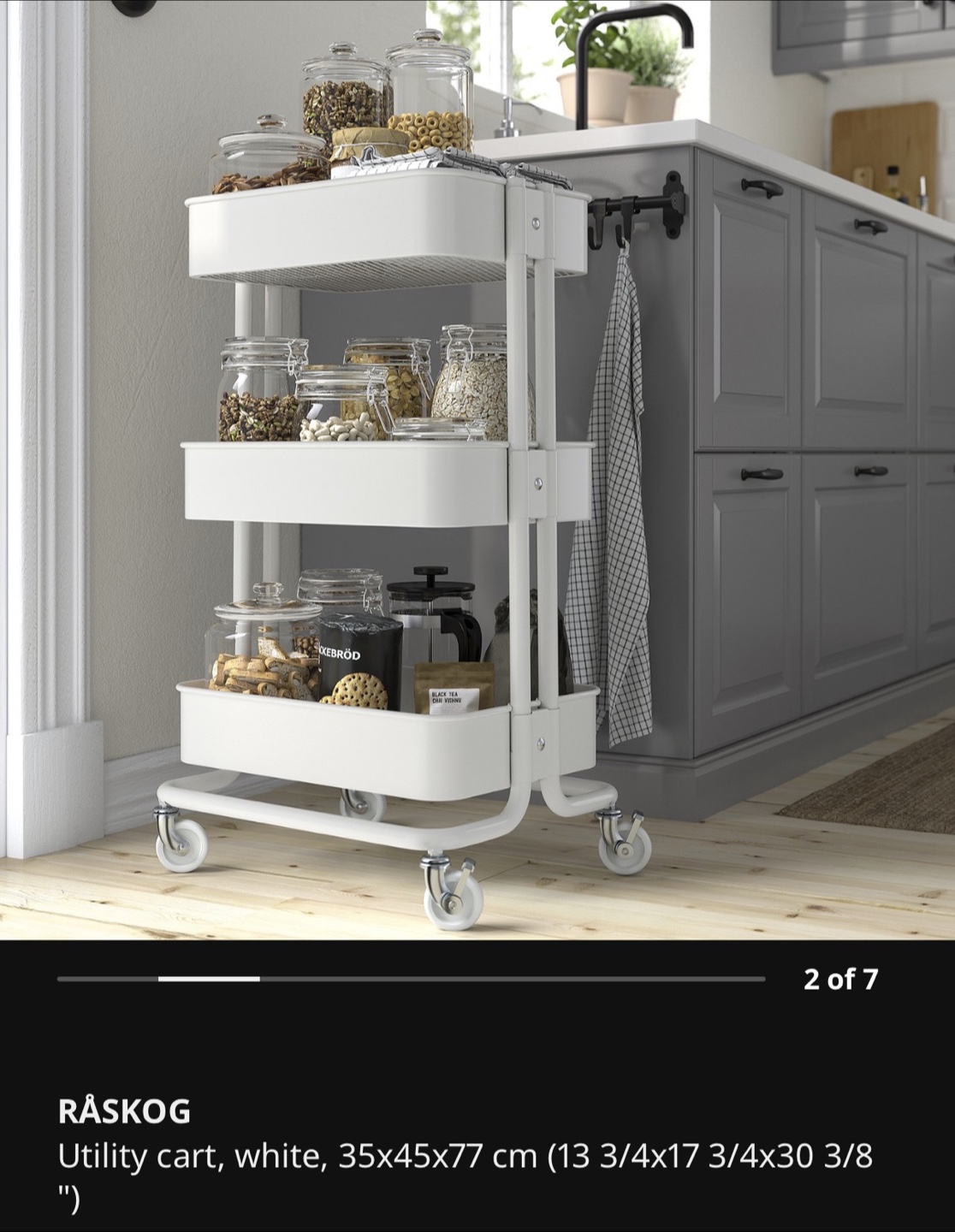 IKEA RASKOG Utility Cart White - photo 3