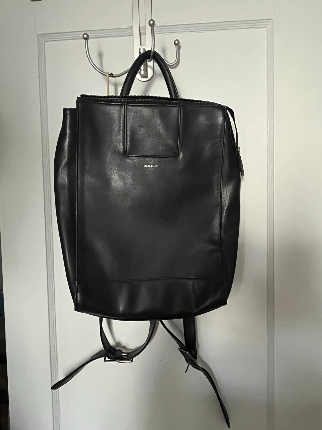 Matt & Nat Black Faux Leather Backpack