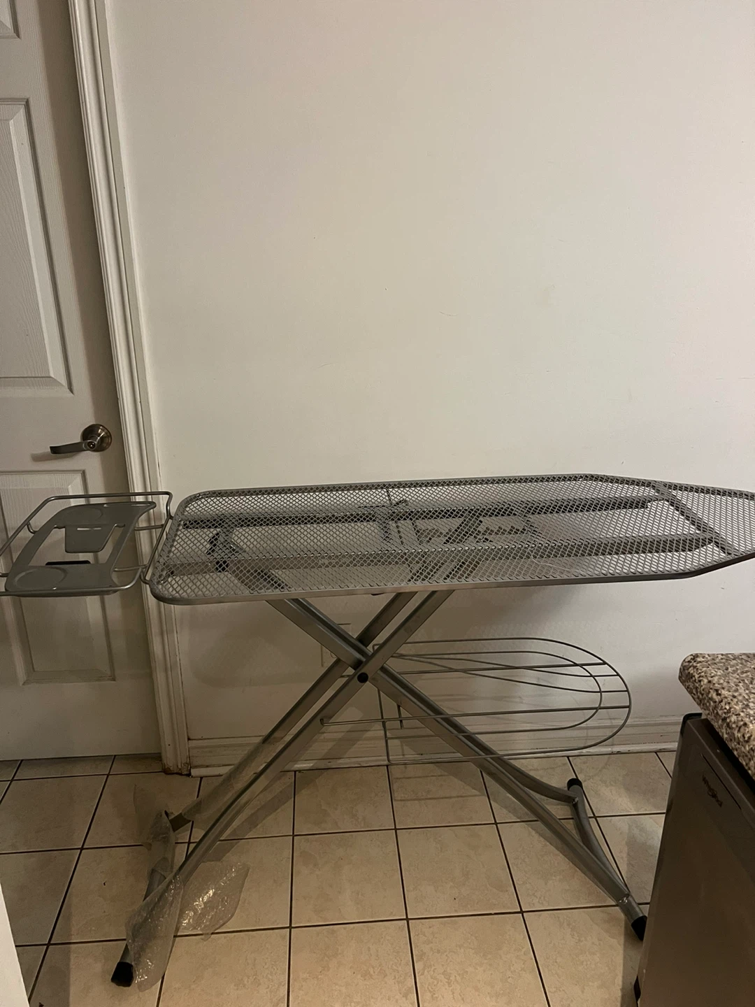 Folding Ironing Board with Attached Iron Rest