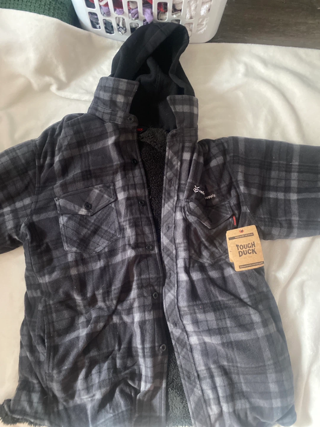Tough Duck Flannel Lined Hooded Shirt Jacket