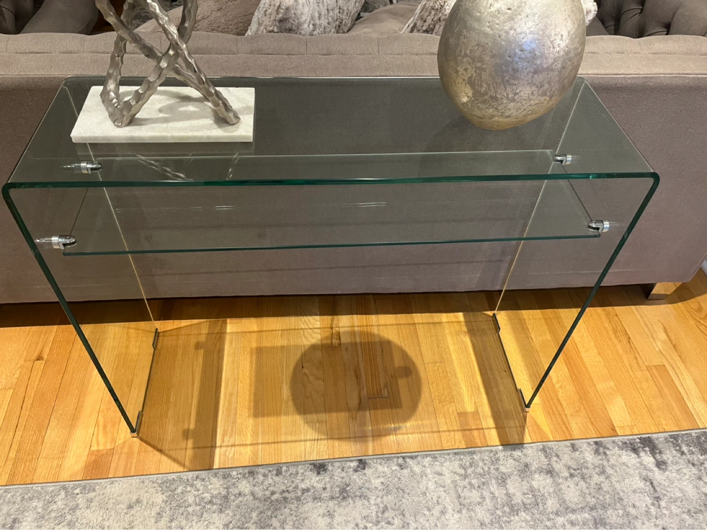 Clear Glass Console Table