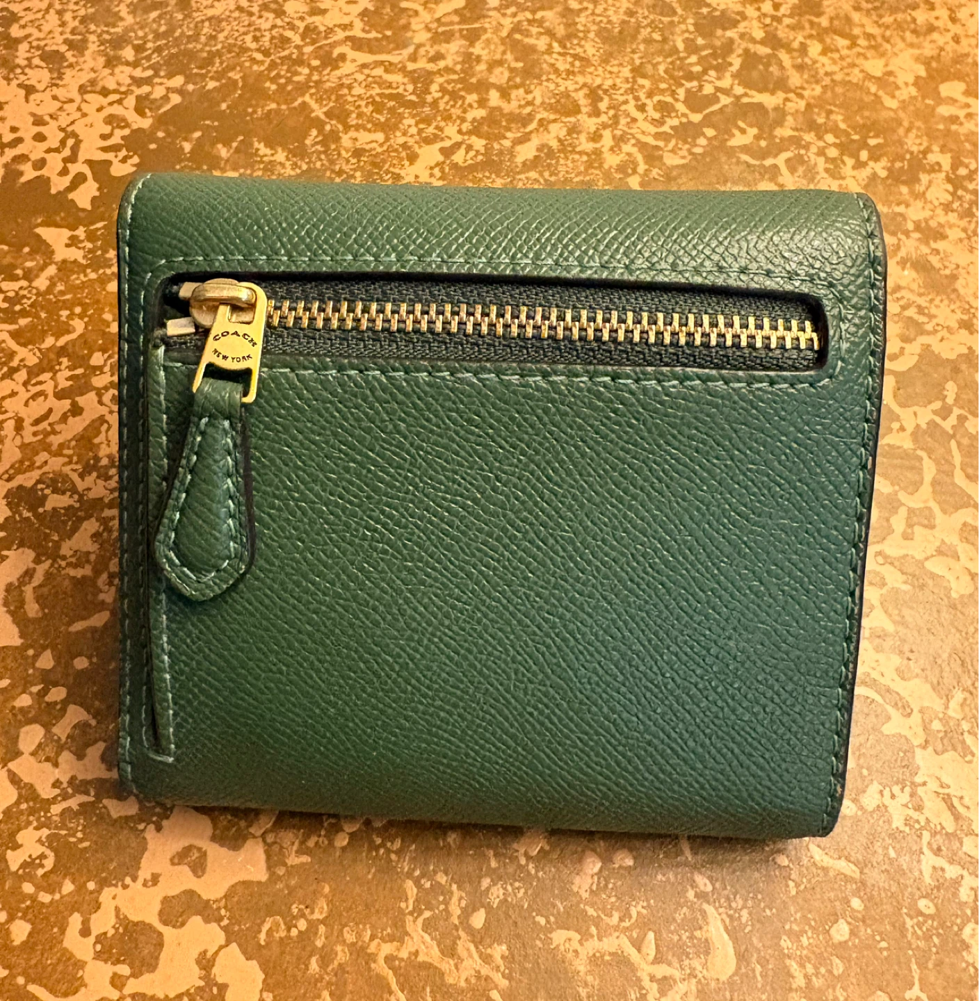 Coach Small Wallet - Green Pebbled Leather - photo 4