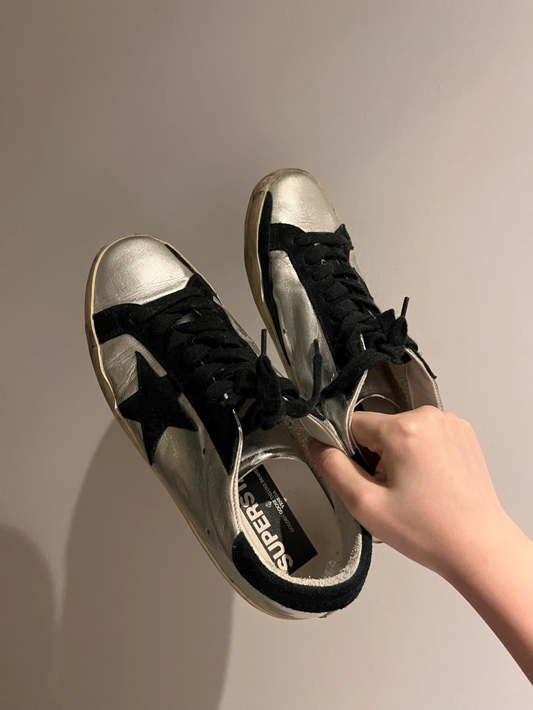 Golden Goose Superstar Sneakers - Silver/Black
