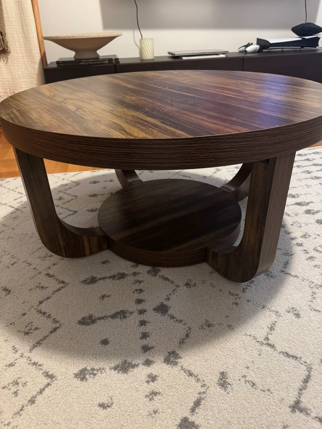 Round Wood Coffee Table - photo 2