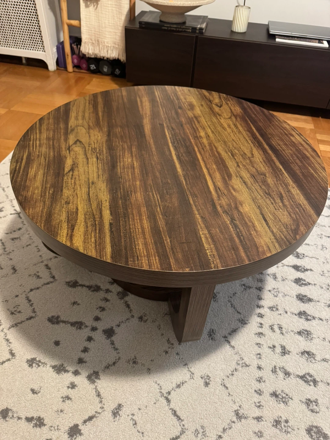Round Wood Coffee Table - photo 3