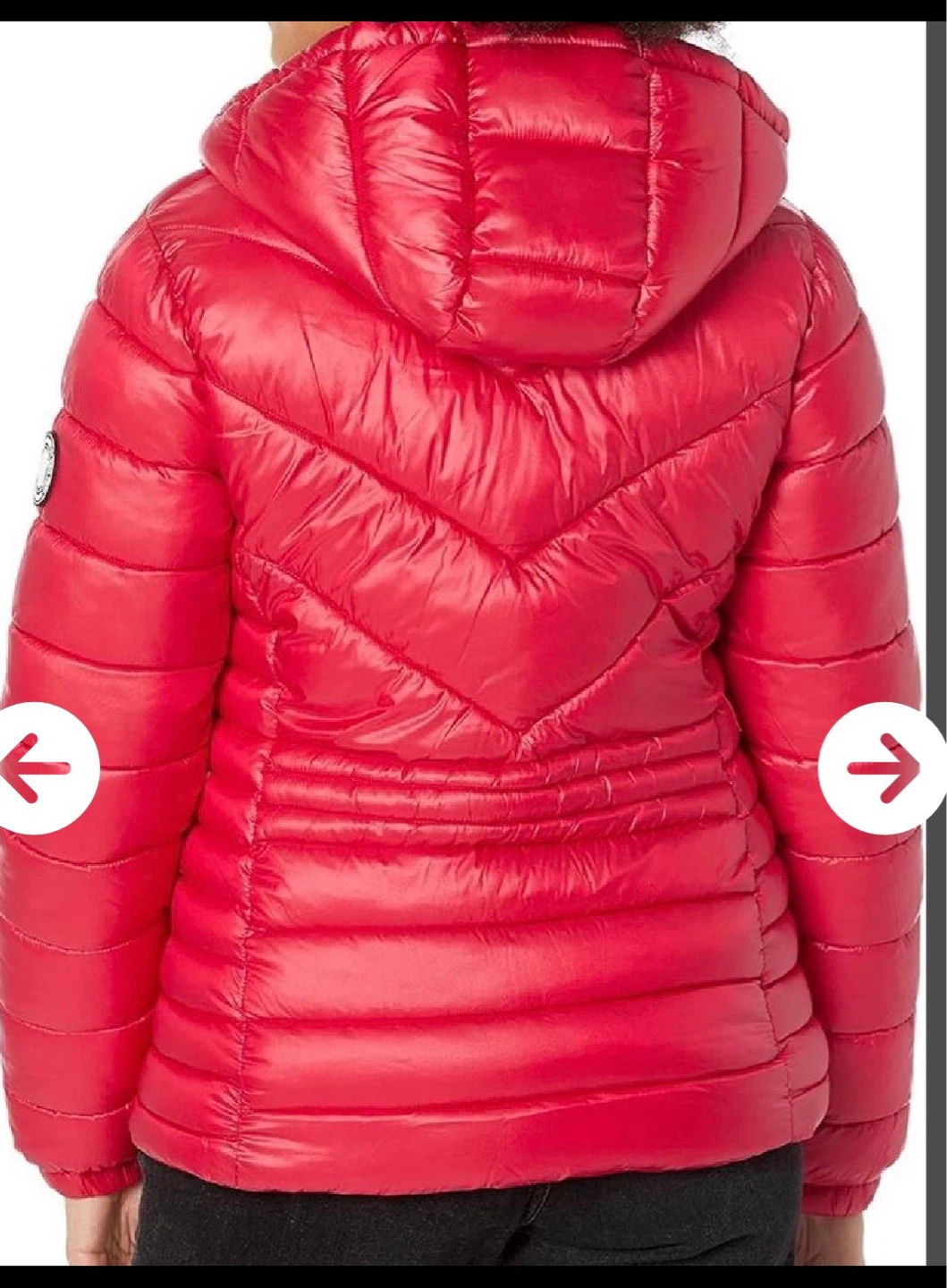 DKNY Red Puffer Jacket with Hood Size M - photo 3