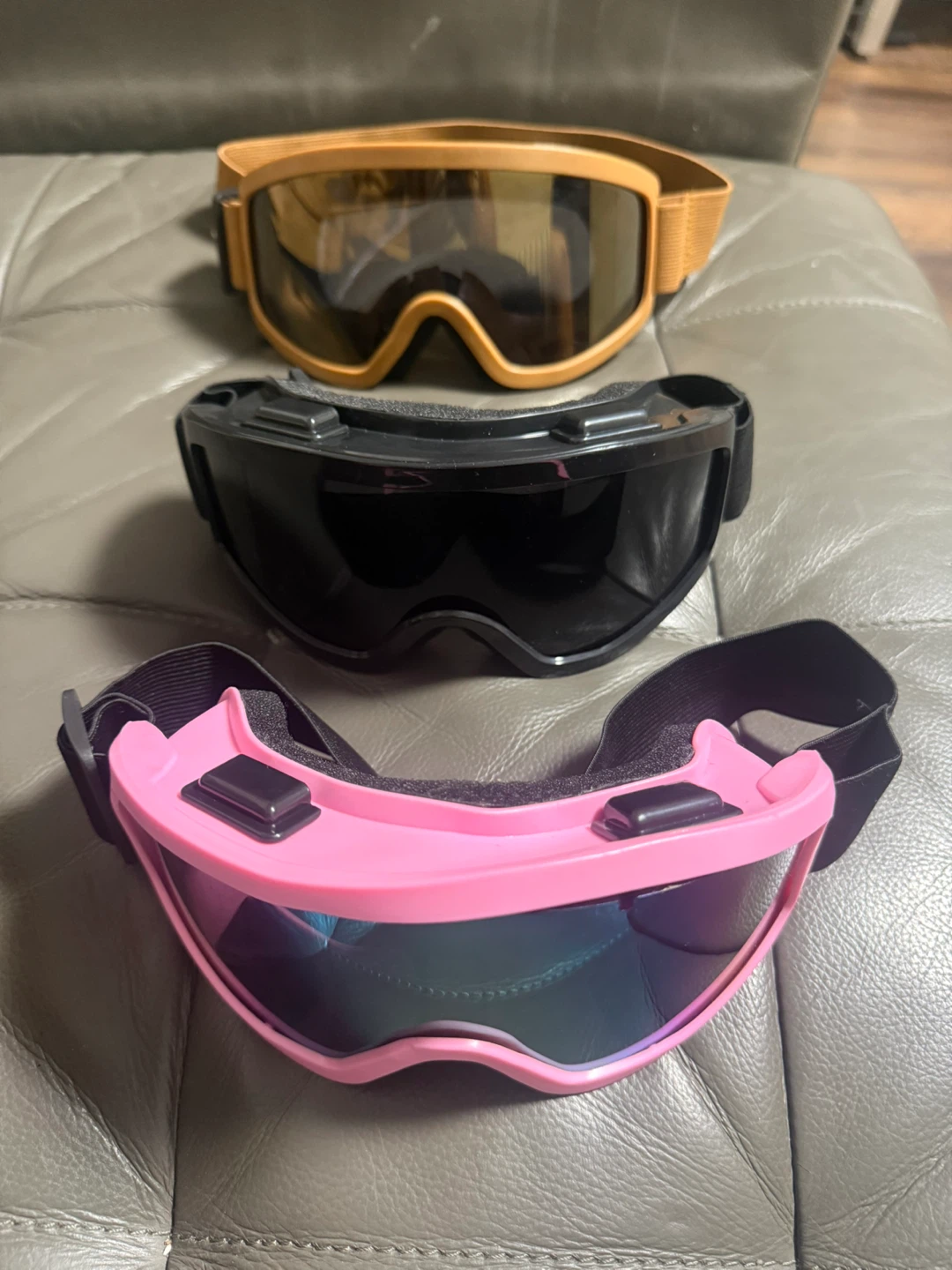 Ski Goggles Set - Orange, Black, and Pink
