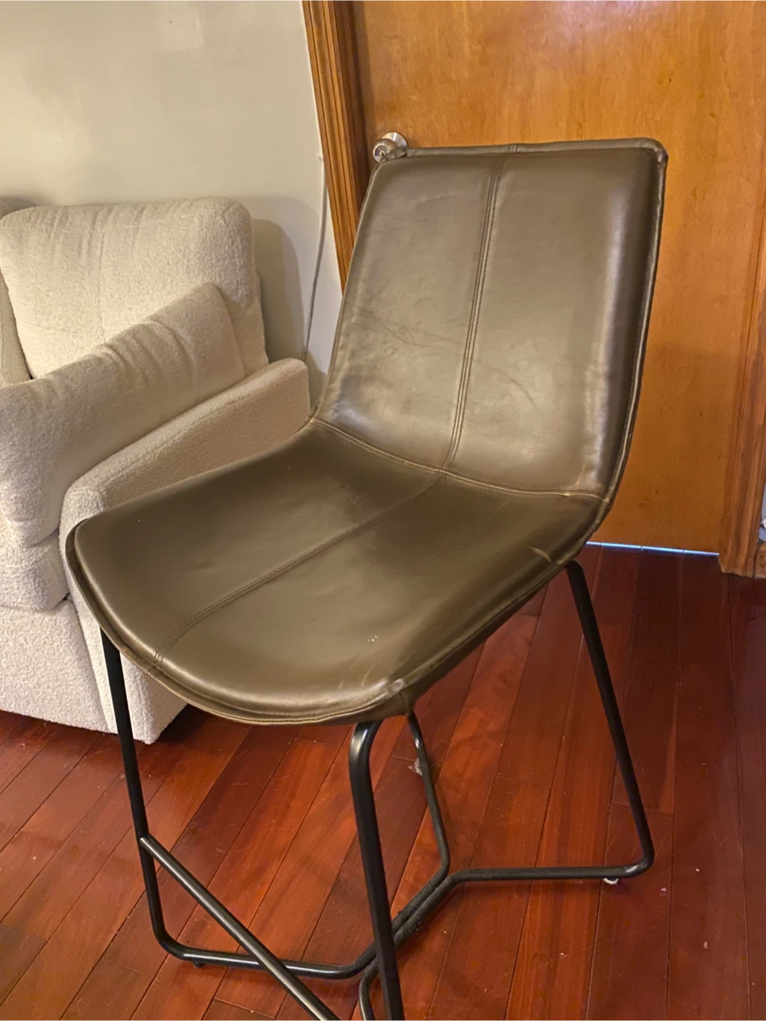 2 Brown Faux Leather Bar Stool - photo 3