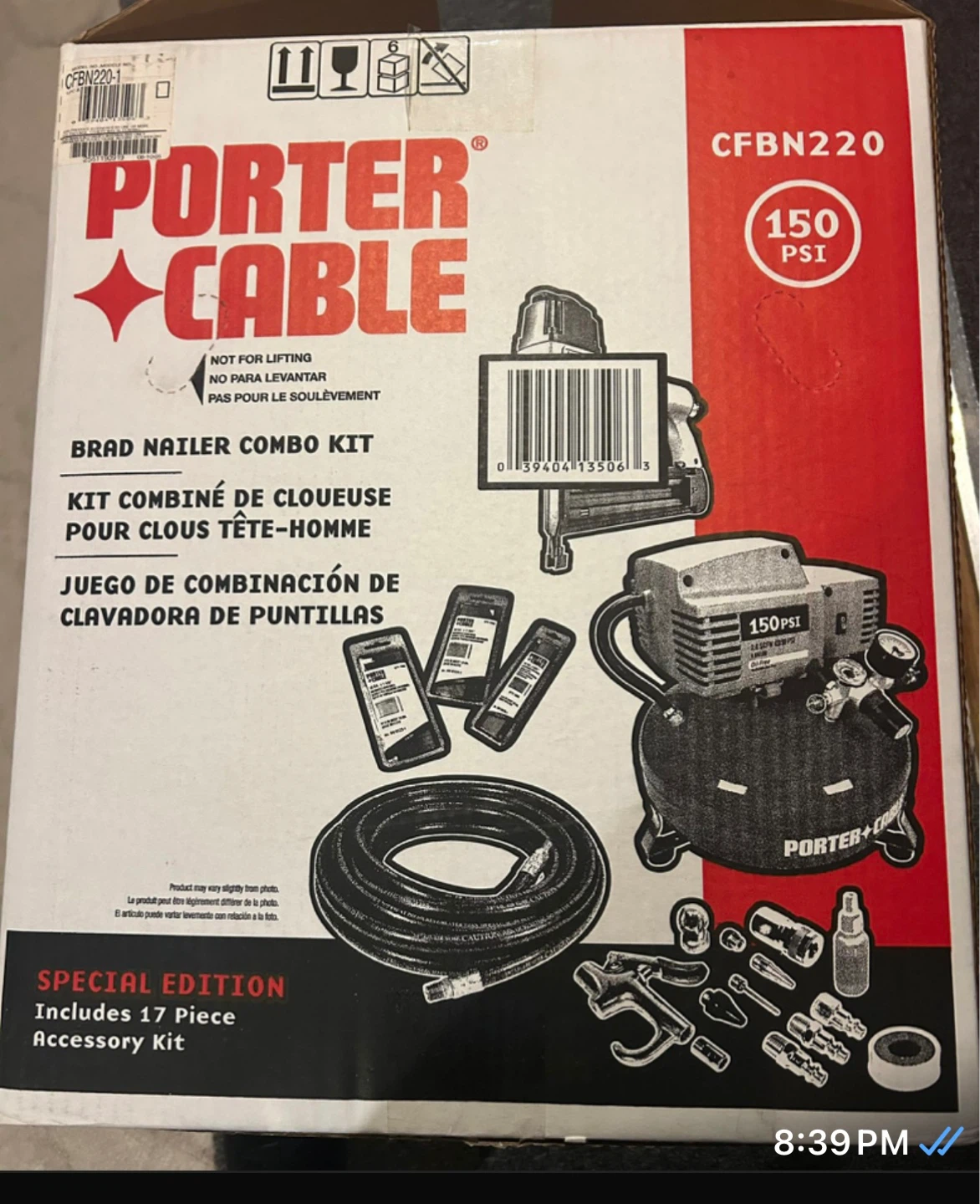 Porter Cable Brad Nailer, Compressor & Husky Air Tool Set