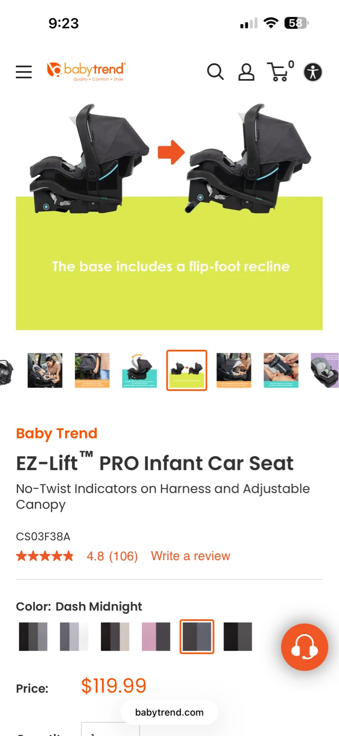 Baby Trend EZ-Lift Pro Infant Car Seat - Dash Midnight - photo 4