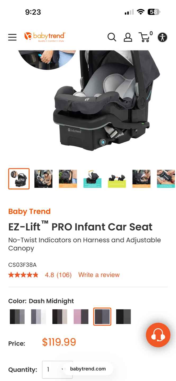 Baby Trend EZ-Lift Pro Infant Car Seat - Dash Midnight - photo 5