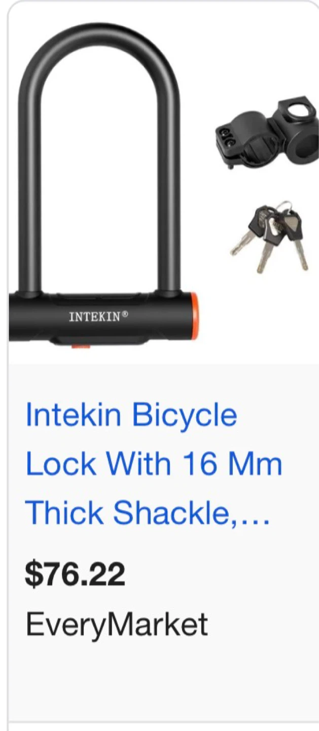 Intekin Bicycle U-Lock with 16mm Thick Shackle - photo 2