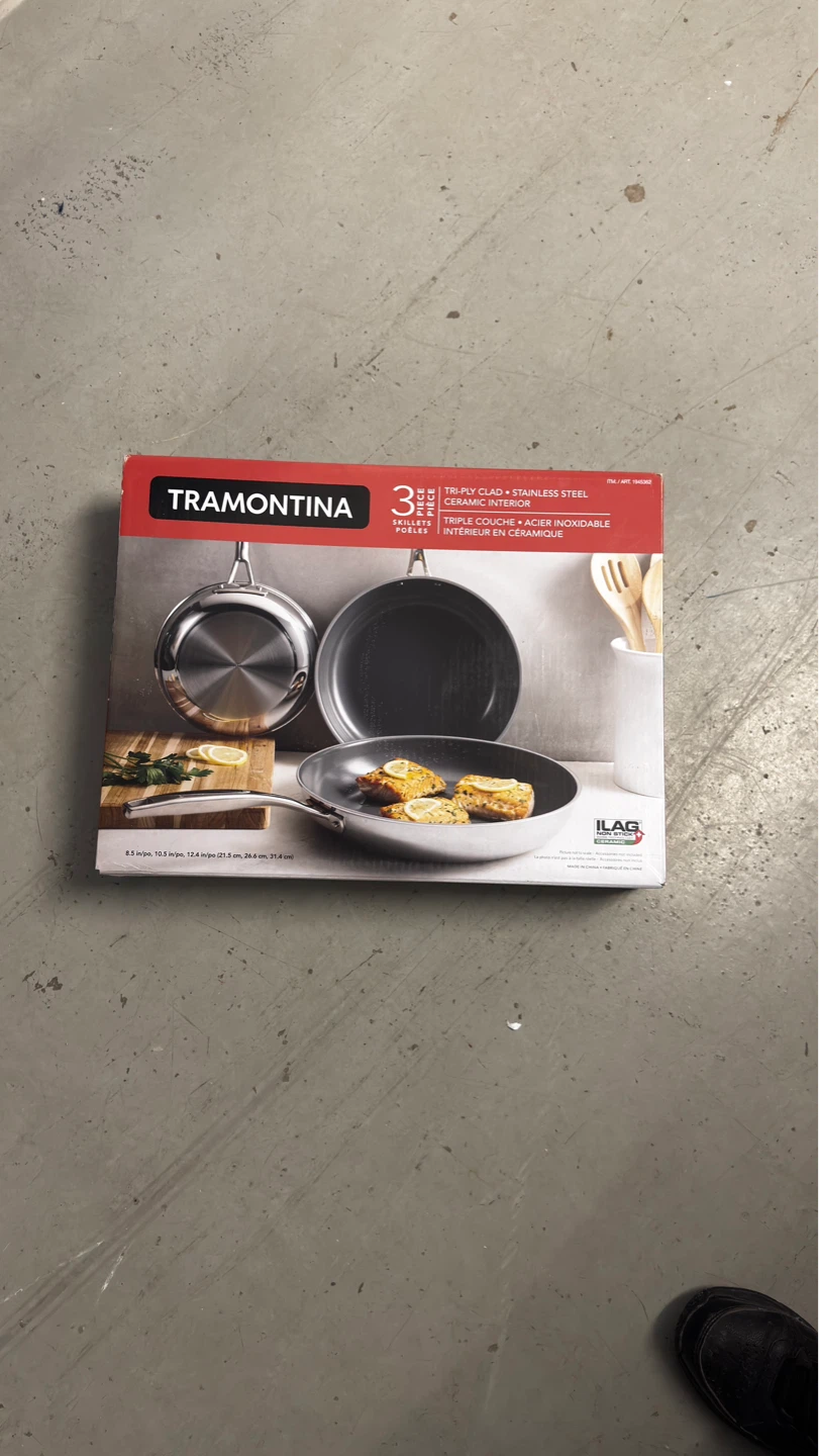 Tramontina 3-Piece Tri-Ply Clad Stainless Steel Cookware Set - photo 3