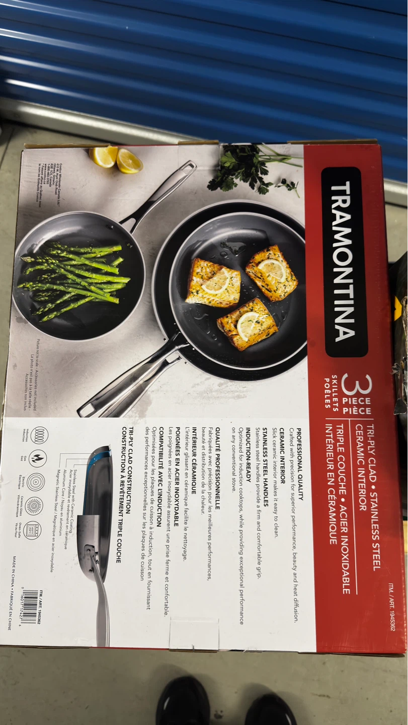 Tramontina 3-Piece Tri-Ply Clad Stainless Steel Cookware Set