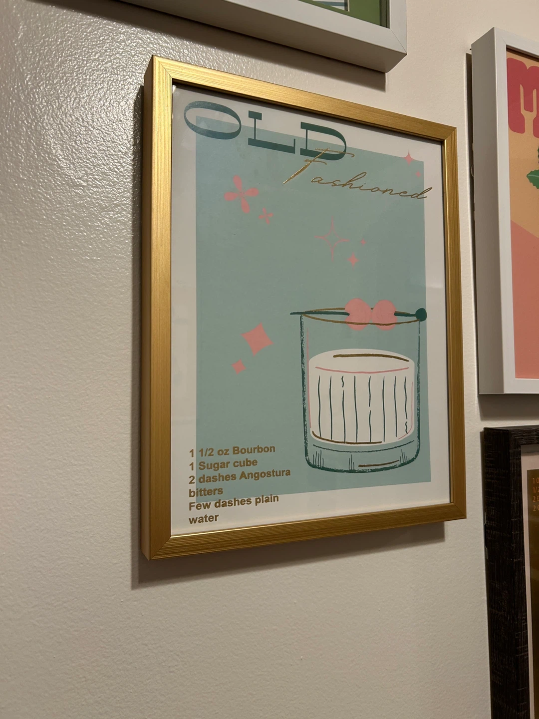 Framed "Old Fashioned" Cocktail Recipe Art Print - photo 2
