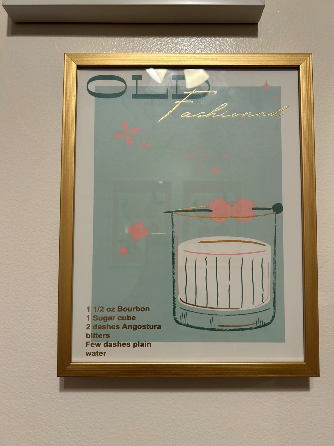 Framed "Old Fashioned" Cocktail Recipe Art Print - photo 3