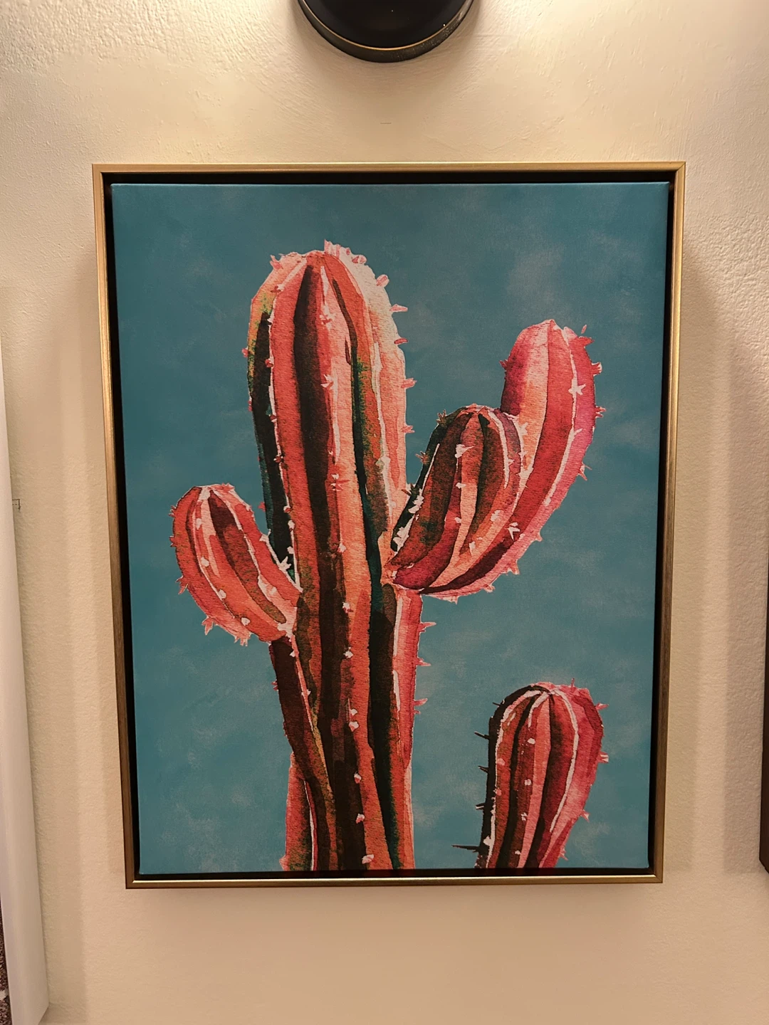 Canvas Wall Art Print with Red Cactus Design - photo 2