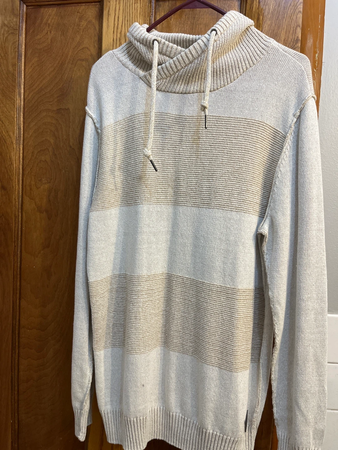 Striped Knit Hoodie Sweater