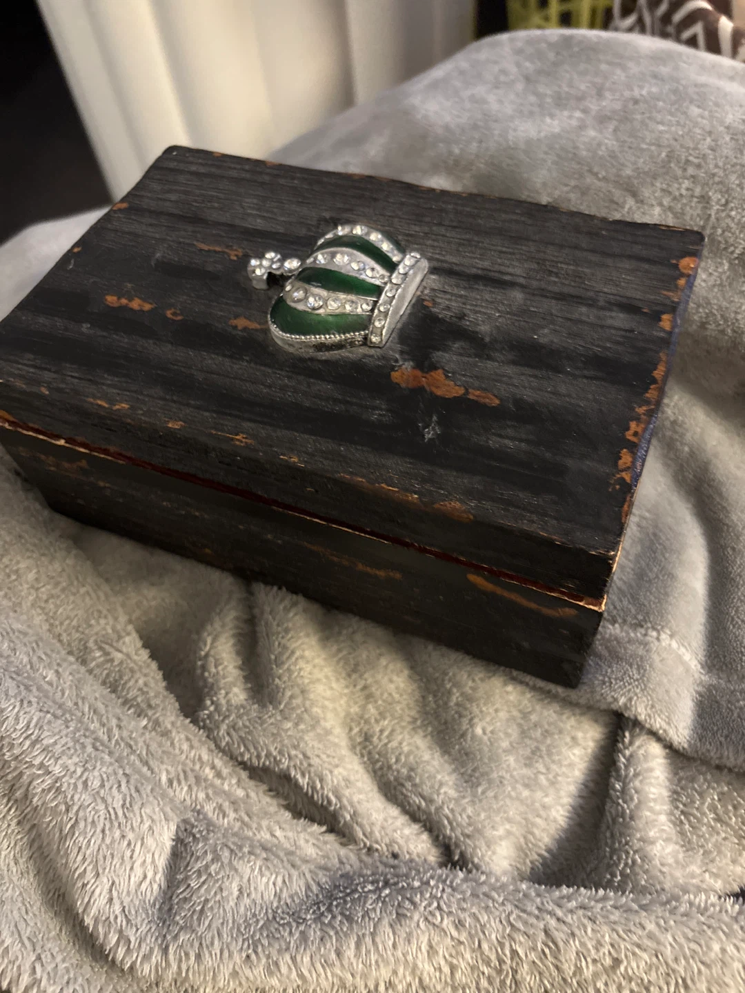 Decorative Trinket Box with Crown Embellishment