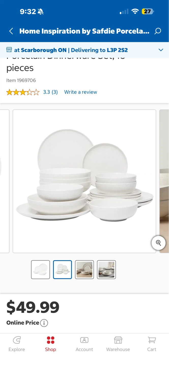 Home Inspiration by Safdie 16 Piece Porcelain Dinnerware Set - photo 4