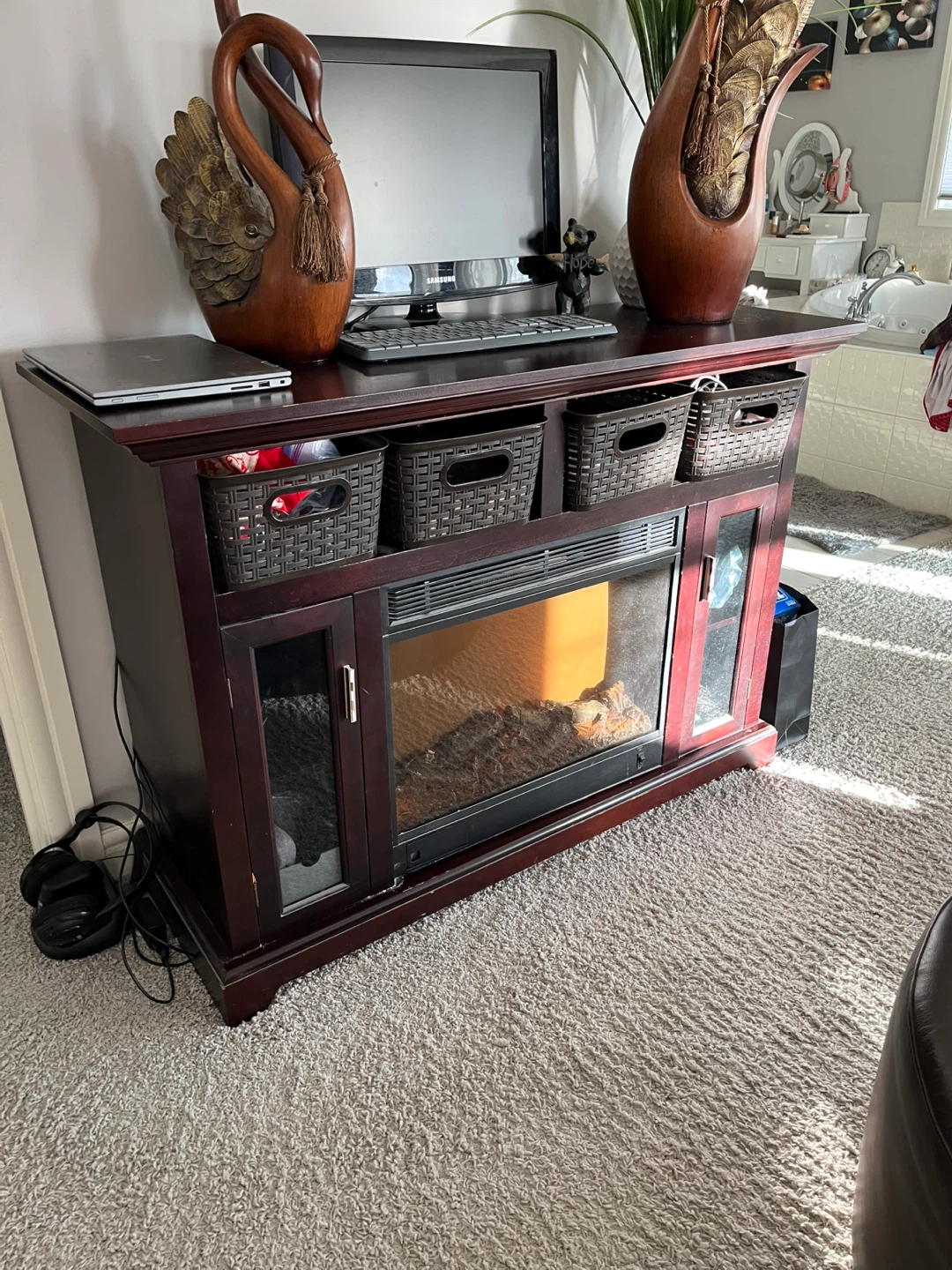 Electric Fireplace Entertainment Stand
