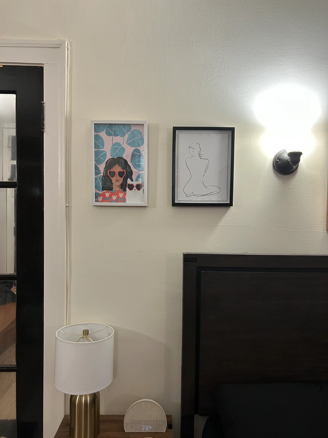 Framed Art Print - Woman and Cat with Heart Sunglasses - photo 4