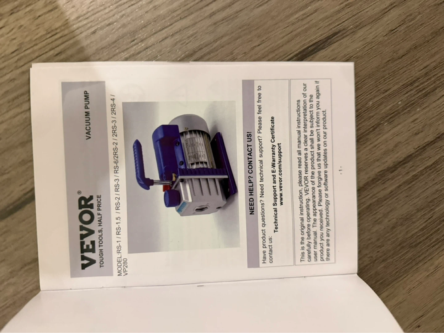 Vevor Vacuum Pump