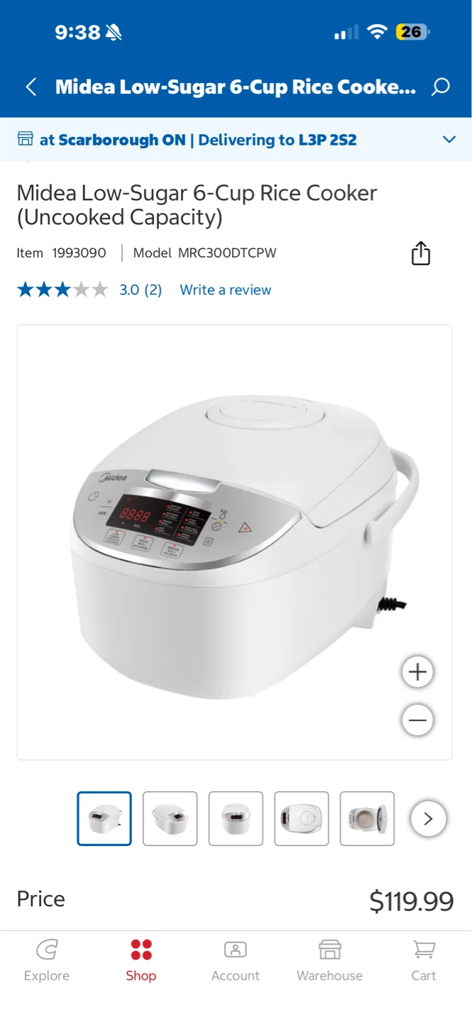 Midea Low-Sugar 6-Cup Rice Cooker - photo 3