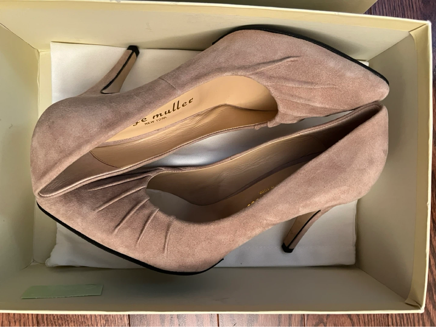 Bettye Muller Suede Ruched Pumps