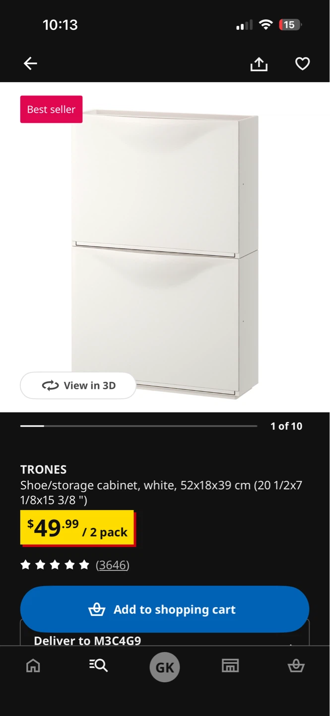 IKEA TRONES Shoe/Storage Cabinet - White (2 Pack)