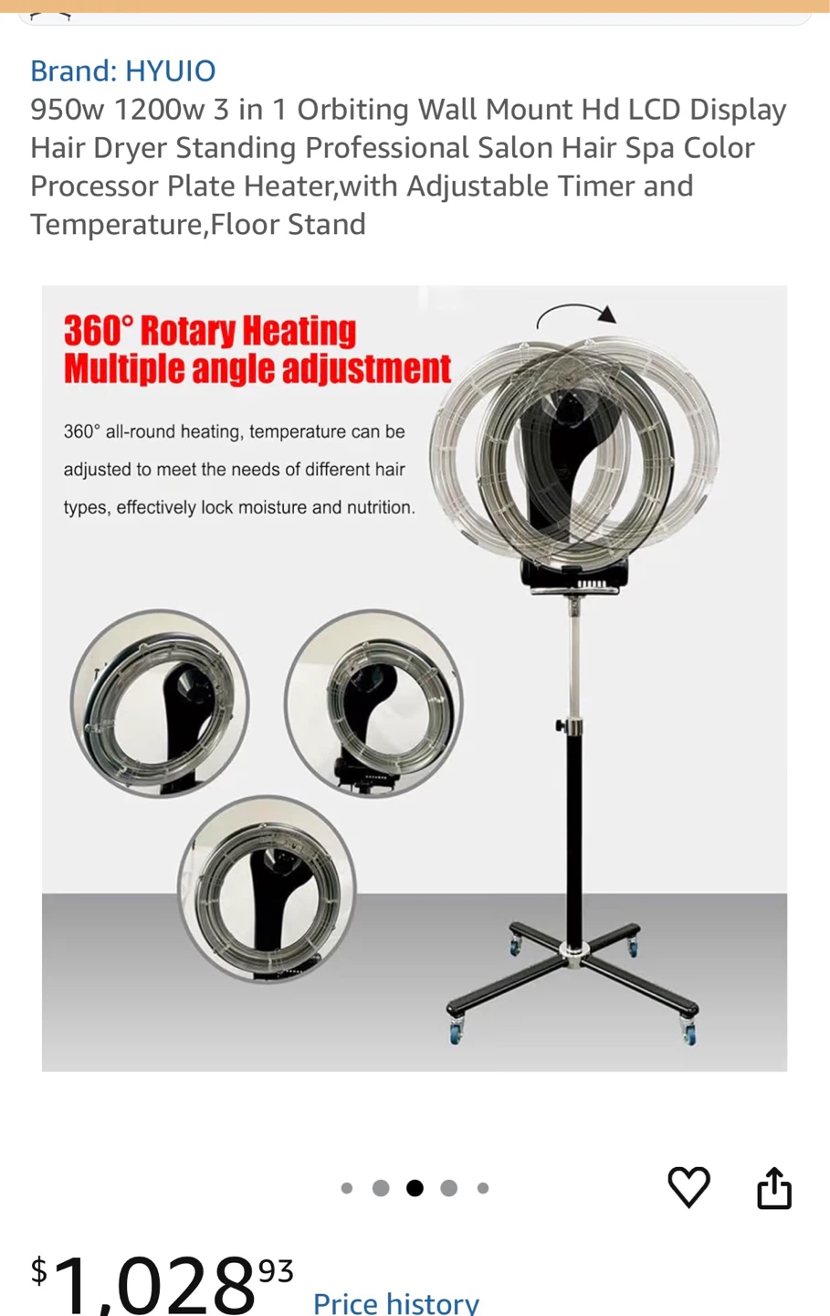 HYUIO 950w 1200w Standing Professional Hair Dryer - photo 4