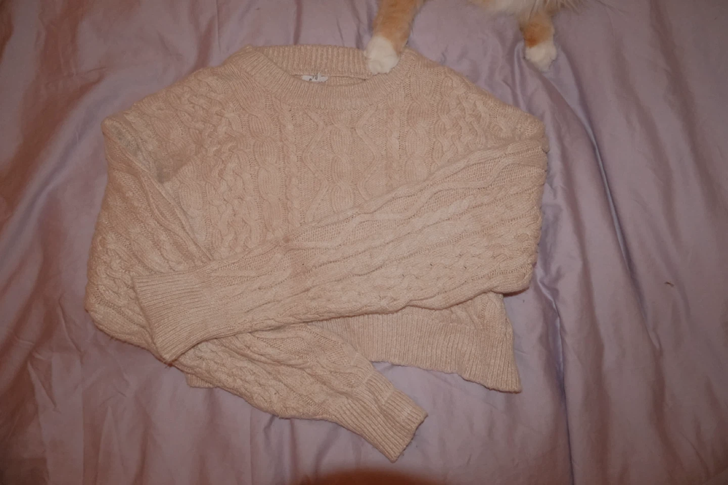 Garage Beige Cable Knit Sweater TP/XS - photo 2