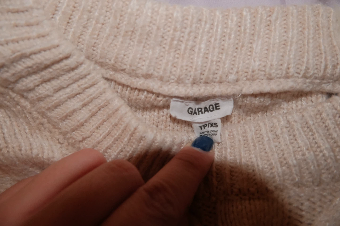 Garage Beige Cable Knit Sweater TP/XS