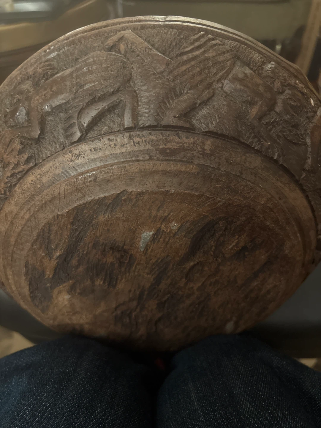 Carved. Vintage  African bowl