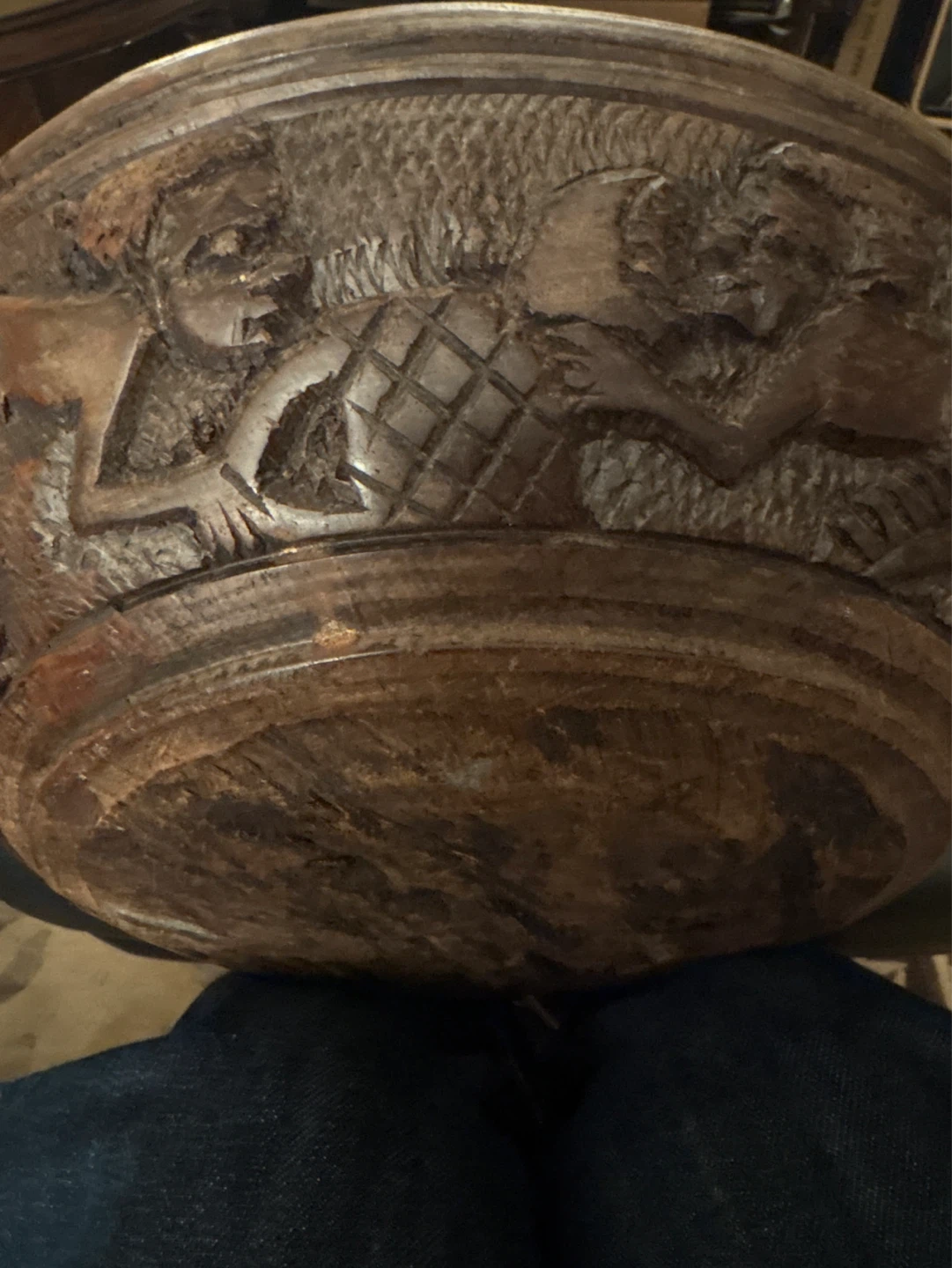 Carved. Vintage  African bowl - photo 3