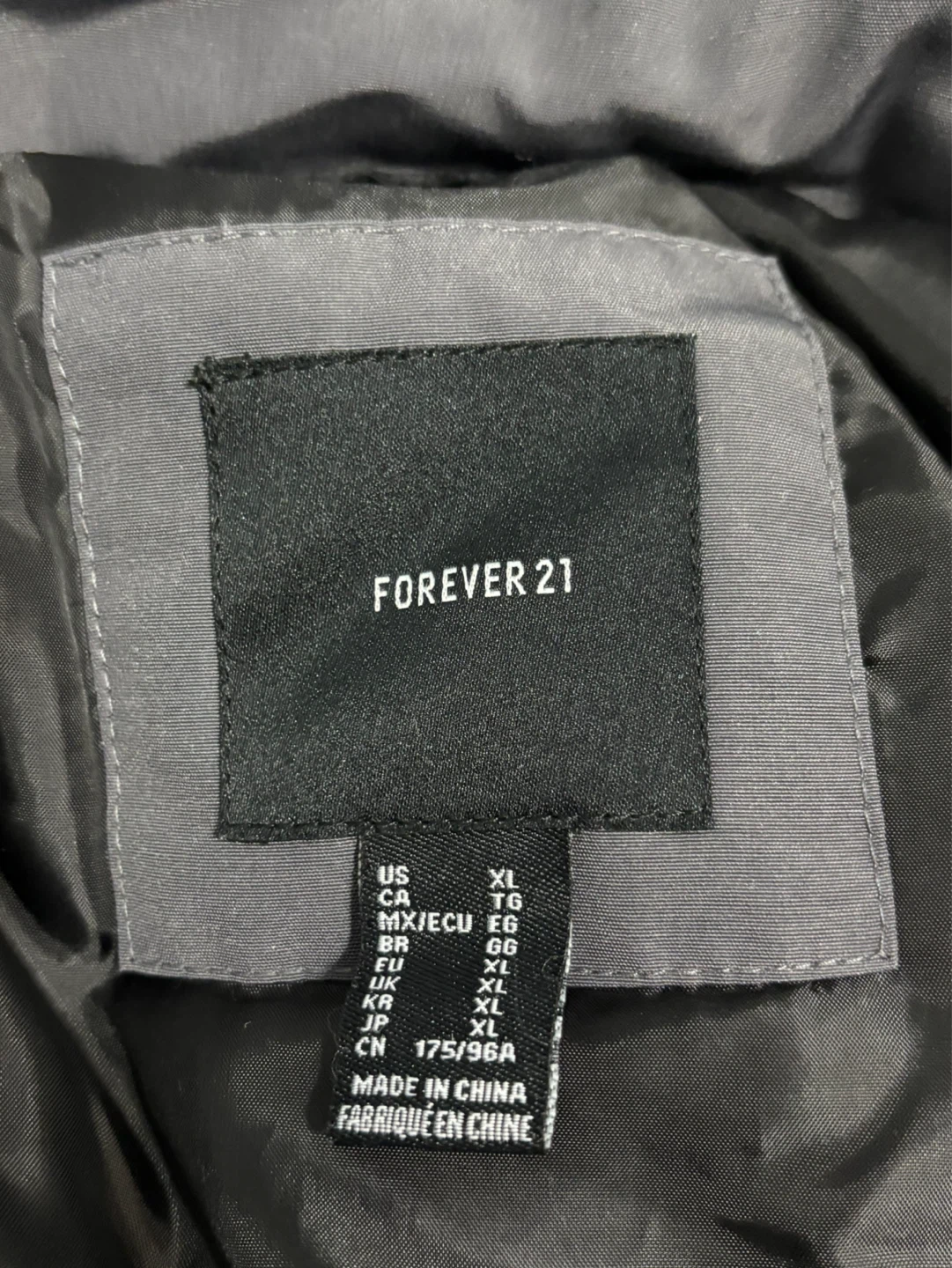 Forever 21 Grey Hooded Bomber Jacket - XL - photo 3