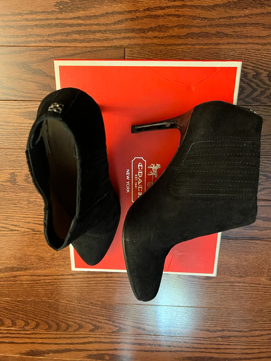 Coach Black Suede Ankle Boots